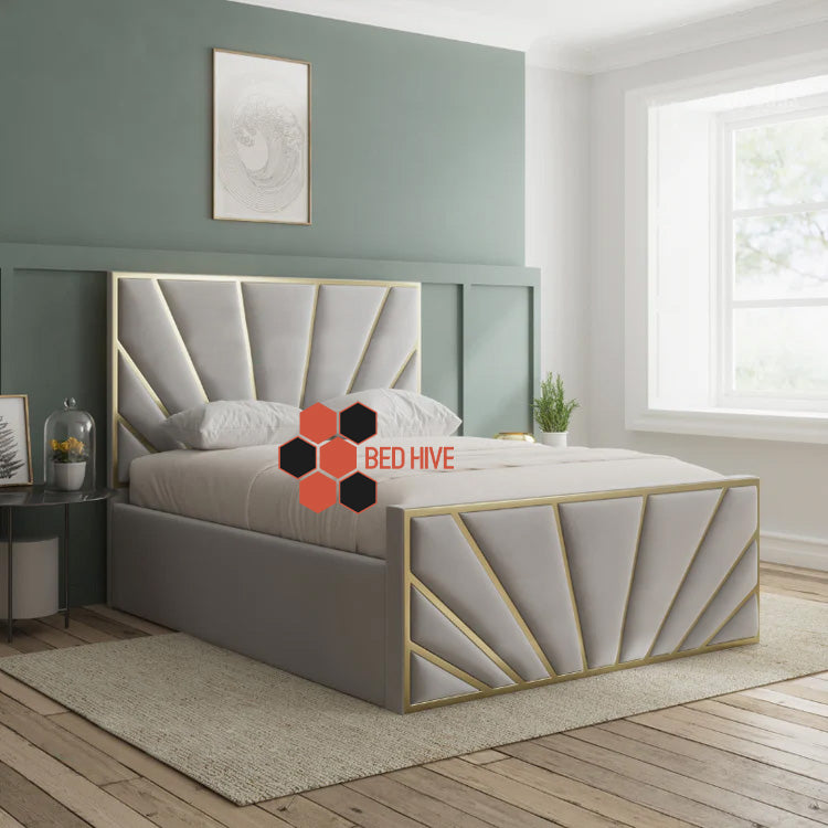 Melanie Sunrise Upholstered Bed Frame With Storage Options